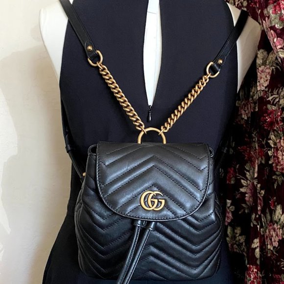Authentic Gucci Mini Black Leather Backpack main image 4